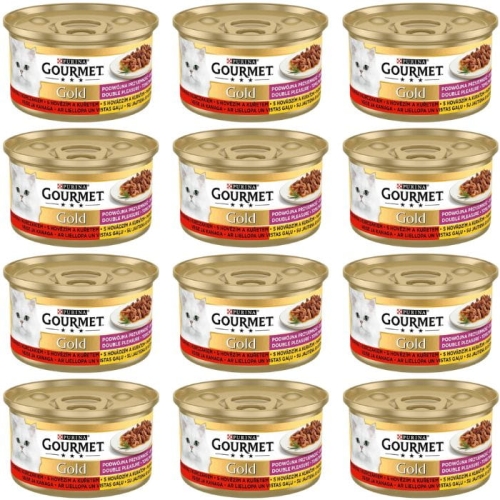Purina Gourmet Gold z wołowiną i kurczakiem 12 x 85g