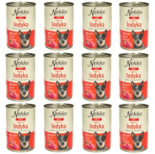 Nekko Mokra karma dla psa Indyk burak 400g