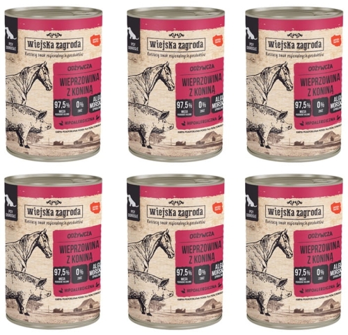 Wiejska Zagroda Wieprzowina z koniną 6 x 400g