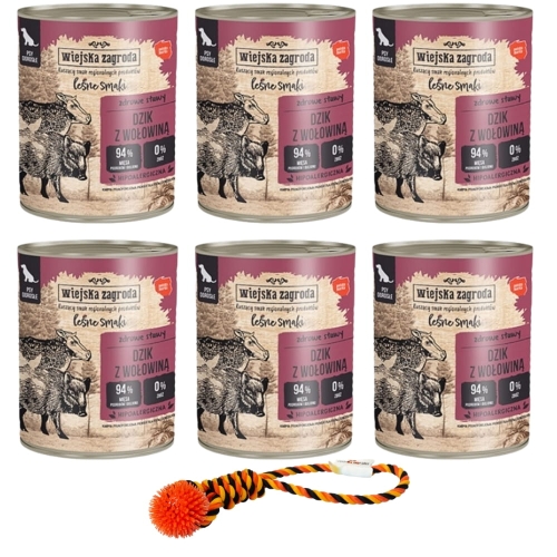 Wiejska Zagroda Leśne smaki Dzik z wołowiną 6 x 800g