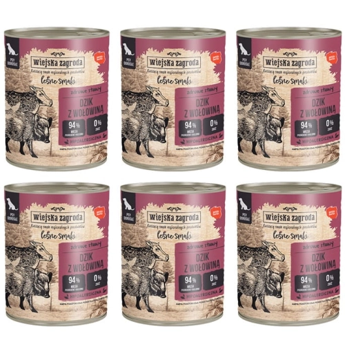 Wiejska Zagroda Leśne smaki Dzik z wołowiną 6 x 800g