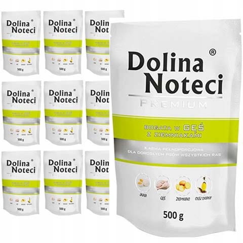 Dolina Noteci Premium Saszetka Gęś ziemniak 10 x 500g Mokra karma dla psa