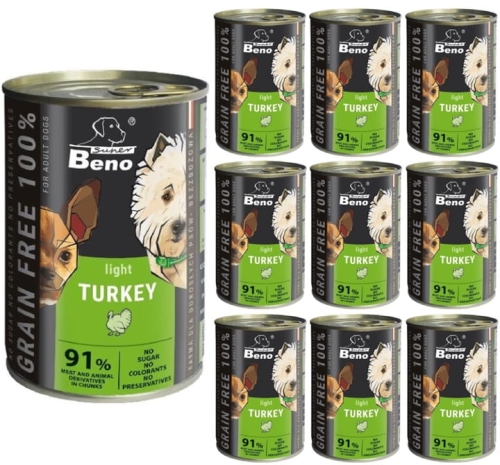 Super Beno Bezzbożowe kąski INDYK Light dla psa 10 x 415g