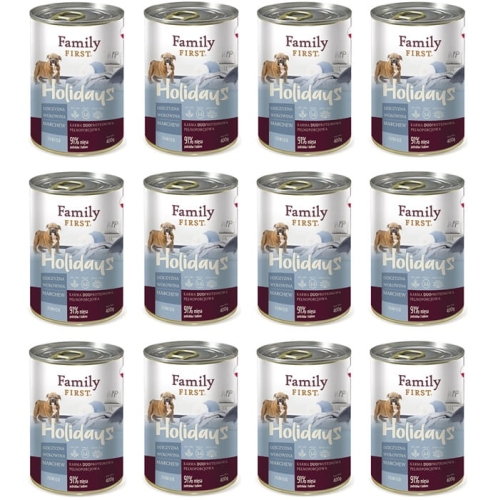 Family First Junior Karma dla szczeniąt Dziczyzna wołowina 12 x 400g