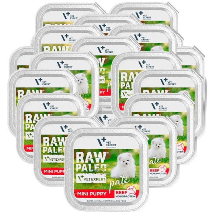 Vet Expert Raw Paleo Mini Puppy wołowina monobiałkowy pasztet dla szczeniąt 24x 150g