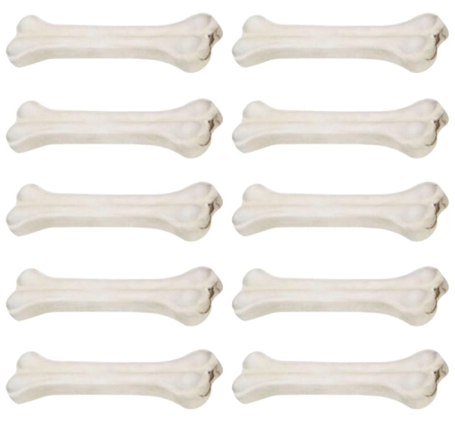 Hau&Miau biała kość prasowana ze skóry wołowej gryzak dla psa 10cm 10 sztuk