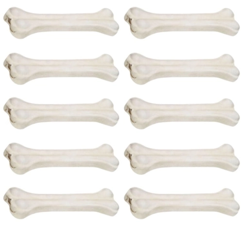 Hau&Miau biała kość prasowana ze skóry wołowej gryzak dla psa 12,5cm 10 sztuk