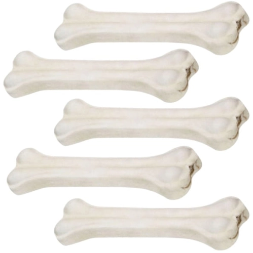 Hau&Miau biała kość prasowana ze skóry wołowej gryzak dla psa 16,5cm 5szt