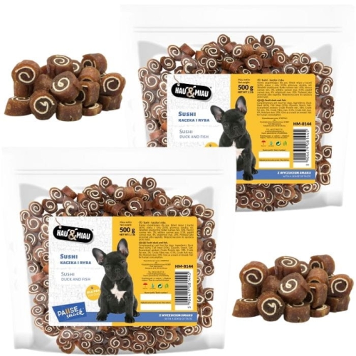 Hau Miau Sushi Kaczka i ryba Przysmak dla psa 2 x 500g