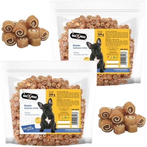 Hau Miau Sushi Kurczak i ryba Przysmak dla psa 2 x 500g