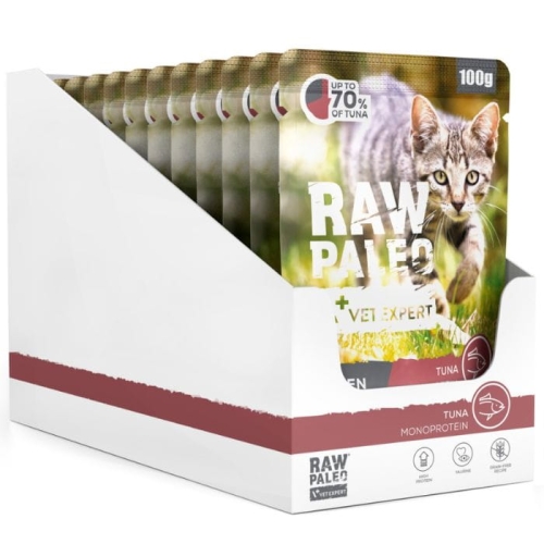 Raw Paleo Kitten Cat Tuna 12 x 100g Mokra karma dla kociąt Tuńczyk Mono