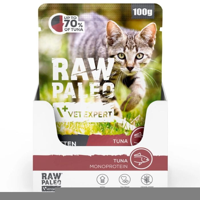 Vet Expert Raw Paleo Kitten tuńczyk monoproteinowa mokra karma dla kociąt 12x 100g