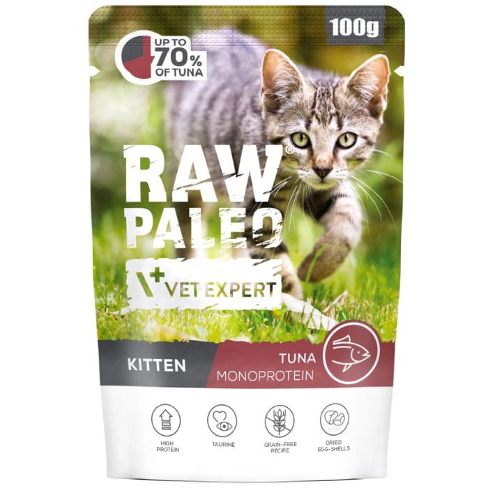Vet Expert Raw Paleo Kitten tuńczyk monoproteinowa mokra karma dla kociąt 12x 100g