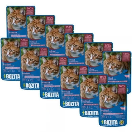 Bozita Sterilised Kawałki w galaretce z wołowiną 12 x 85g