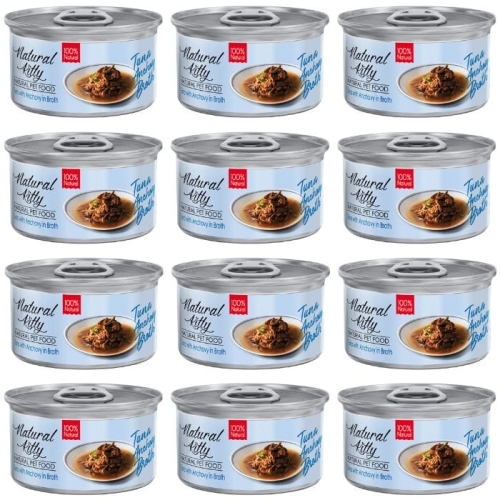 Natural Kitty Tuńczyk z sardelą w bulionie 12 x 80g Mokra karma dla kotów