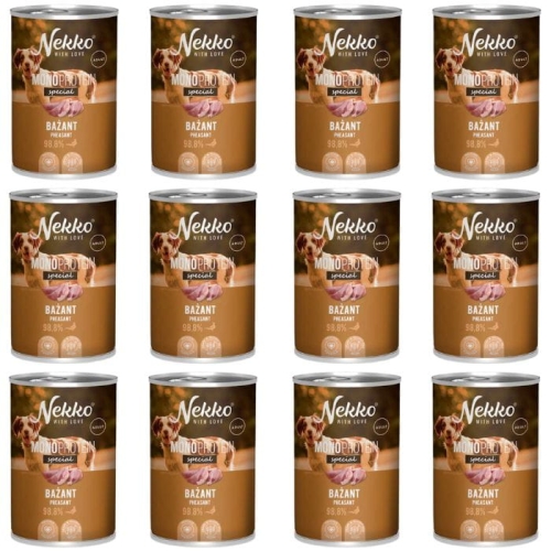 Nekko Mono Adult Mokra karma dla psa Bażant 12 x 400g