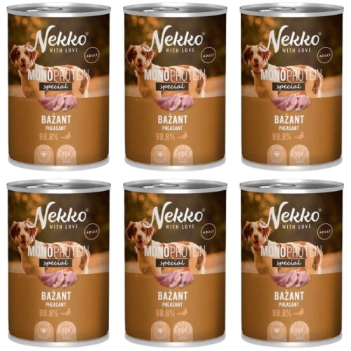 Nekko Mono Adult Mokra karma dla psa Bażant 6 x 400g