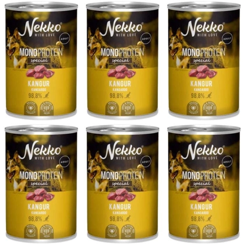 Nekko Mono Adult Mokra karma dla psa Kangur 6 x 400g