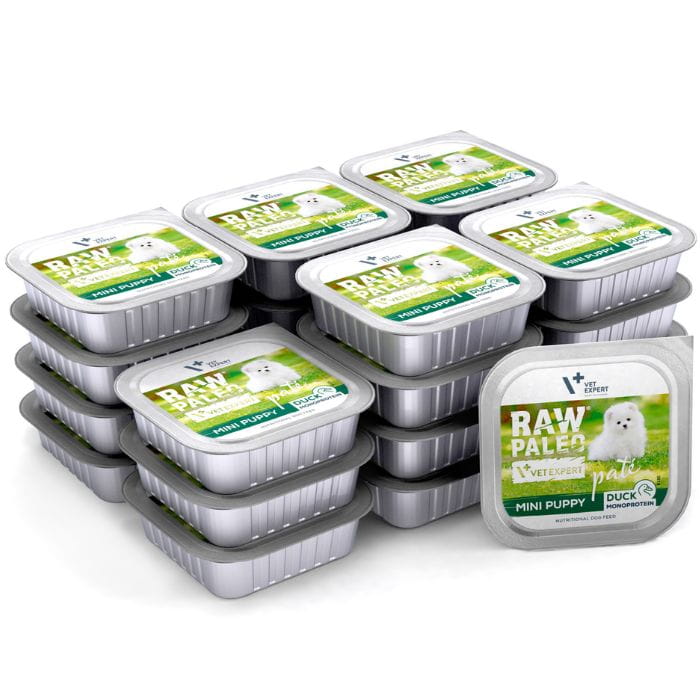 Vet Expert Raw Paleo Mini Puppy kaczka monobiałkowa mokra karma dla szczeniąt 24x 150g