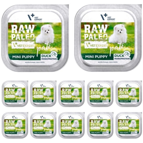 Raw Paleo Pate Mini Puppy Duck Pasztet dla szczeniąt Kaczka 12 x 150g