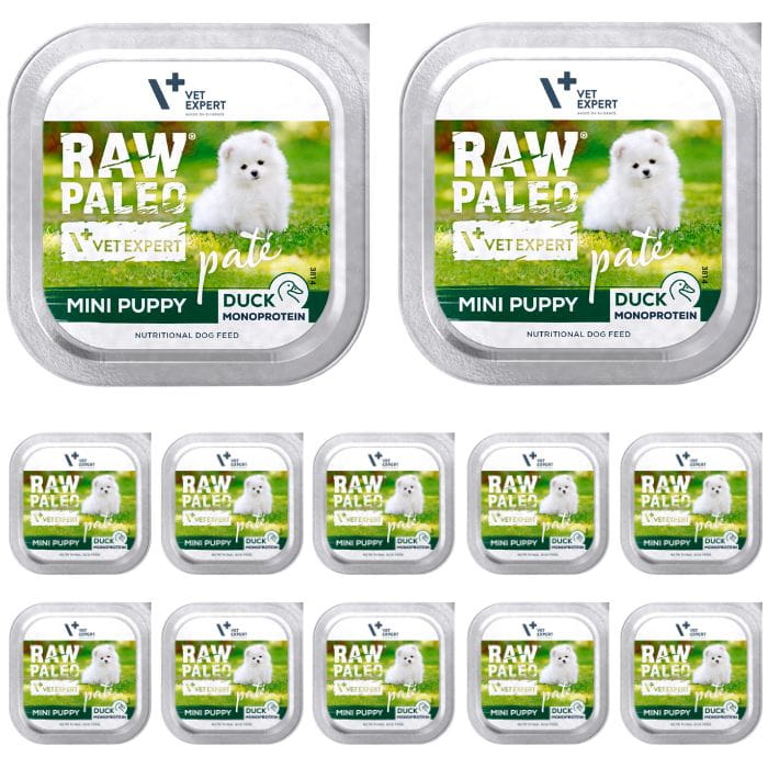 Vet Expert Raw Paleo Mini Puppy kaczka monobiałkowa mokra karma dla szczeniąt 150g