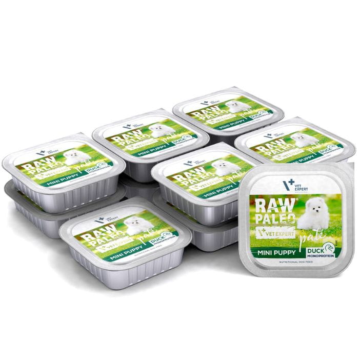 Vet Expert Raw Paleo Mini Puppy kaczka monobiałkowa mokra karma dla szczeniąt 150g