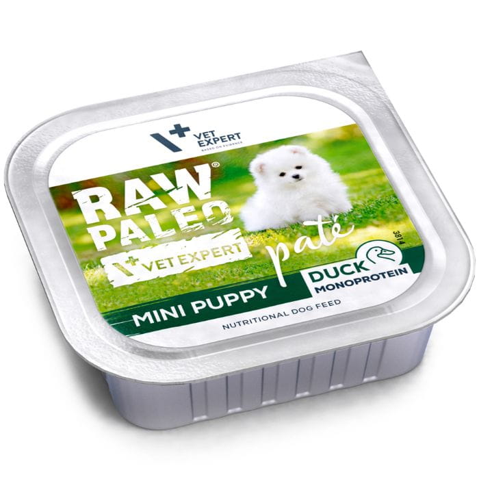 Vet Expert Raw Paleo Mini Puppy kaczka monobiałkowa mokra karma dla szczeniąt 150g