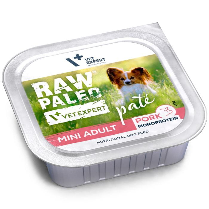 Vet Expert Raw Paleo Mini Adult monobiałkowa mokra karma dla psa wieprzowina 12x 150g