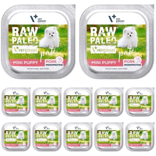 Raw Paleo Pate Mini Puppy Pork Pasztet dla szczeniąt Wieprzowina 12 x 150g