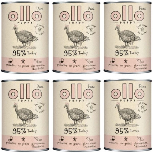 Ollo Puppy Pure Indyk karma mokra dla szczeniąt 6 x 850g monobiałkowa bez zbóż