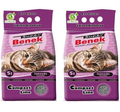 Super Benek COMPACT LAWENDA Żwirek bentonitowy 2 x 5L