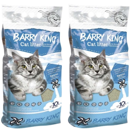 Barry King Żwirek bentonitowy mocno zbrylający dla kota naturalny 2 x 10l