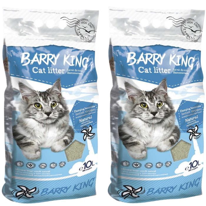 Barry King Żwirek bentonitowy mocno zbrylający dla kota naturalny 2x 10l