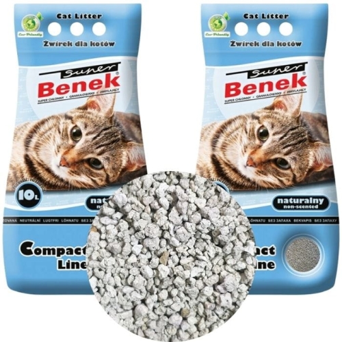 Super Benek COMPACT Żwirek dla kota naturalny 2 x 10L 