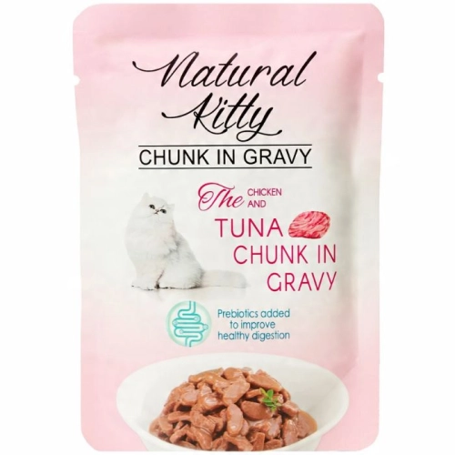 Natural Kitty Premium Mokra karma dla kota Kawałki Kurczak Tuńczyk 85g