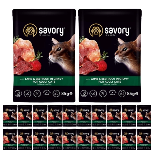 Savory sasz. kot Jagnięcina z burakami 22x85g