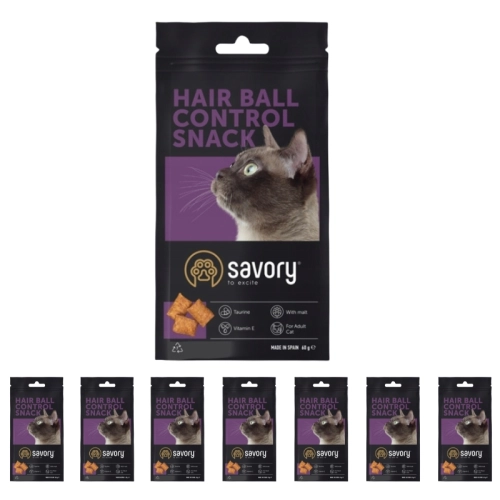 Savory przysmaki dla kota Hairball 8x60g