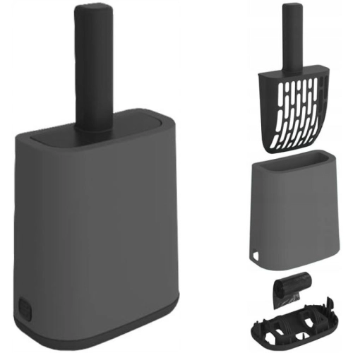 Rotho Łopatka do żwirku kuwety + Uchwyt + Worki Antracyt