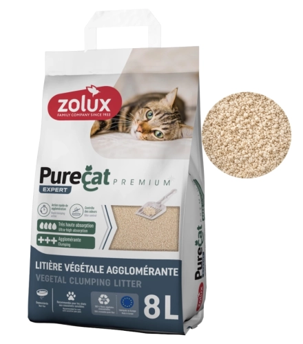 ZOLUX Żwirek roślinny PURECAT PREMIUM 8l