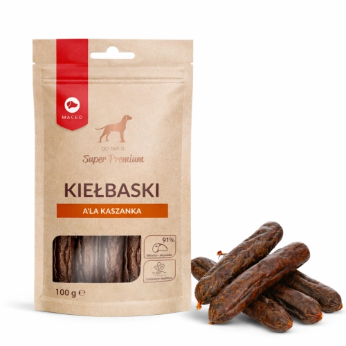 Maced kiełbaski ala kaszanka dla psa z wołowiną i wieprzowiną 7cm 100g