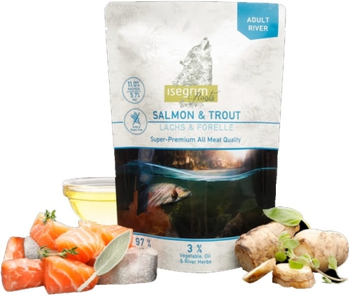 Isegrim Salmon Trout Saszetka 410g Łosoś pstrąg