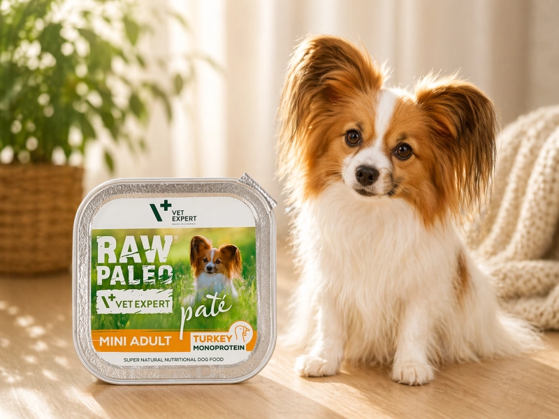 Vet Expert Raw Paleo Mini Adult indyk pasztet mokra karma monobiałkowa dla psa 150g