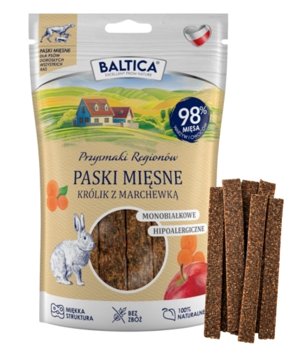 Baltica Przysmak mięsne paski Królik z Marchewką 90g