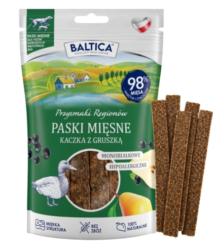Baltica Przysmak mięsne paski Kaczka z Gruszką 90g