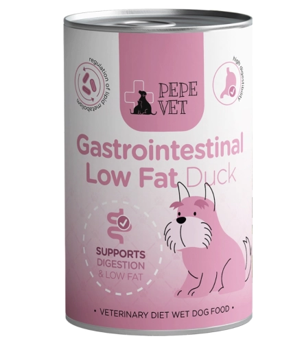 PEPE VET Gastrointestinal Low Fat Kaczka karma mokra dla psa 400 g