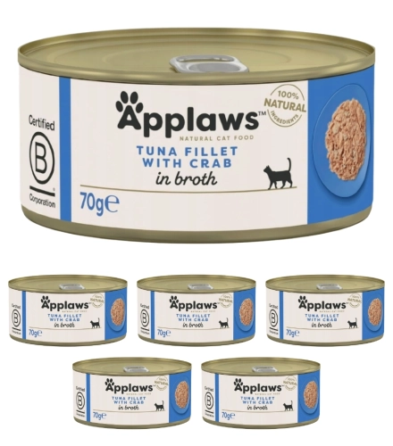 Applaws puszka tuńczyk krab w bulionie mokra karma dla kota 6x70g