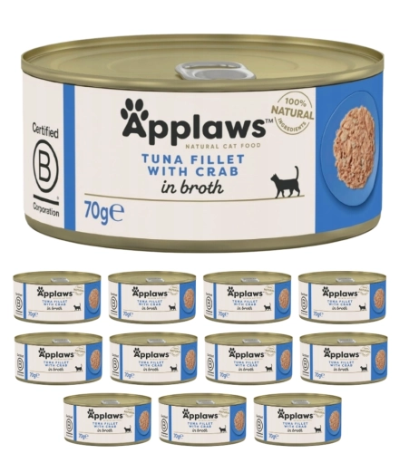 Applaws puszka tuńczyk krab w bulionie mokra karma dla kota 12x70g