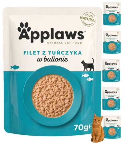 Applaws kot filet z tuńczyka w bulionie saszetka mokra karma 6x70g 