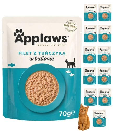 Applaws kot filet z tuńczyka w bulionie saszetka mokra karma 12x70g 