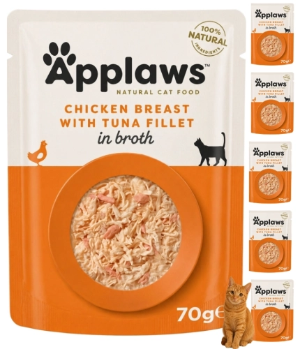 Applaws Kot kurczak tuńczyk w bulionie saszetka mokra karma 6x70g